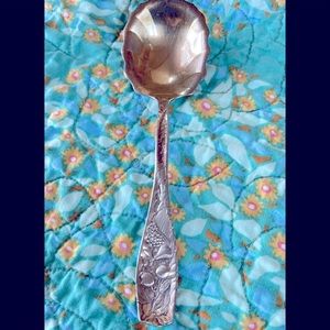 Antique J. E. Caldwell 1889 Sterling Silver Nut Berry Fruit Sauce Serving Spoon